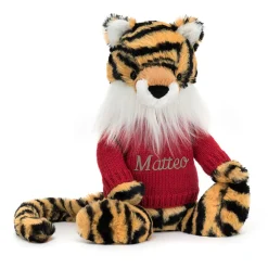 Bashful Tiger with Personalised Red Jumper*Jellycat New