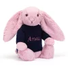 Bashful Tulip Pink Bunny with Personalised Navy Jumper*Jellycat Sale