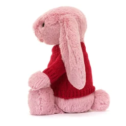 Bashful Tulip Pink Bunny with Personalised Red Jumper*Jellycat Clearance