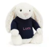 Bashful Twinkle Bunny with Personalised Navy Jumper*Jellycat New
