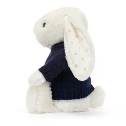 Bashful Twinkle Bunny with Personalised Navy Jumper*Jellycat New