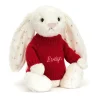 Bashful Twinkle Bunny with Personalised Red Jumper*Jellycat Sale