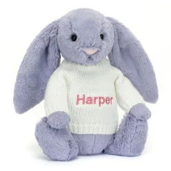 Bashful Viola Bunny with Personalised Cream Jumper*Jellycat Clearance