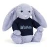 Bashful Viola Bunny with Personalised Navy Jumper*Jellycat Discount