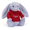 Bashful Viola Bunny with Personalised Red Jumper*Jellycat Sale