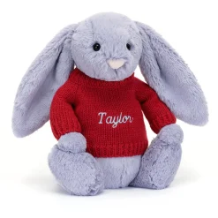 Bashful Viola Bunny with Personalised Red Jumper*Jellycat Sale