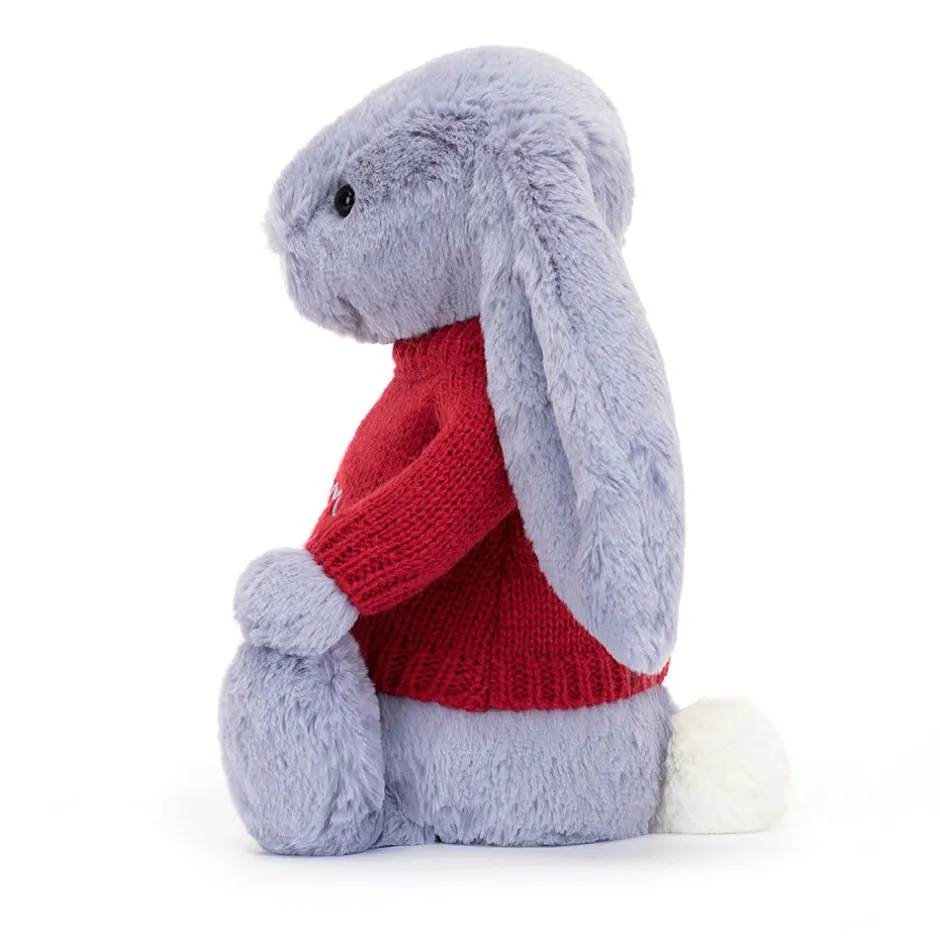 Bashful Viola Bunny with Personalised Red Jumper*Jellycat Sale