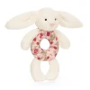 Blossom Cream Bunny 'Berry' Ring Rattle*Jellycat New