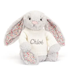 Blossom Silver Bunny with Personalised Cream Jumper*Jellycat Best
