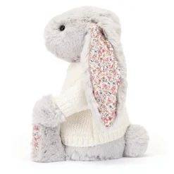 Blossom Silver Bunny with Personalised Cream Jumper*Jellycat Best