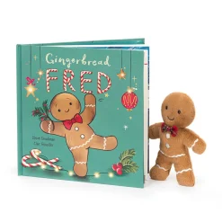 Gingerbread Fred Book and Jolly Gingerbread Fred Original*Jellycat New