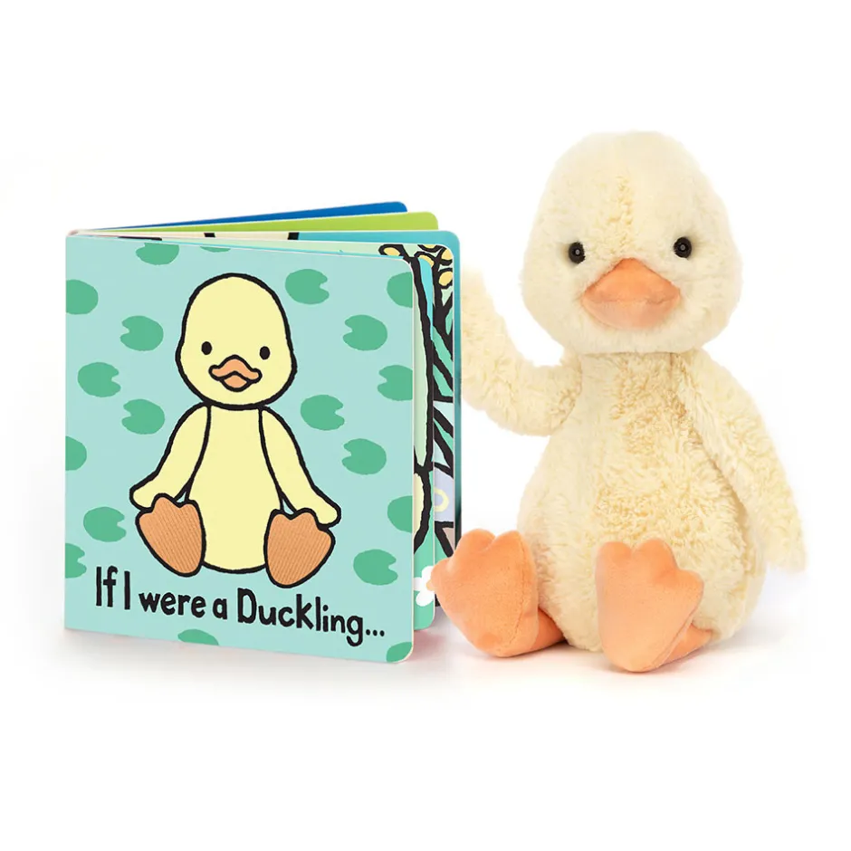 If I were a Duckling Board Book and Bashful Duckling Medium*Jellycat New