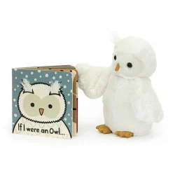If I Were An Owl Board Book and Bashful Owl Medium*Jellycat New