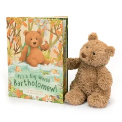 It's a Big World Bartholomew Book and Bartholomew Bear Medium*Jellycat Clearance