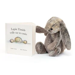 Lapin Timide Veille Sur Tes Nuits and Bashful Cottontail Bunny Medium*Jellycat
