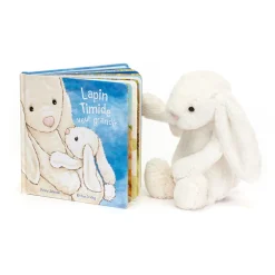 Lapin Timide Veut Grandir Livre and Bashful Cream Bunny Medium*Jellycat Outlet