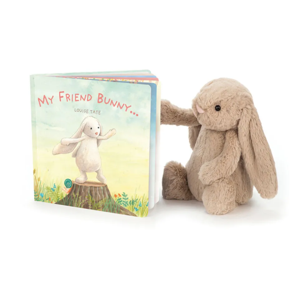 My Friend Bunny Book and Bashful Beige Bunny Medium*Jellycat Sale