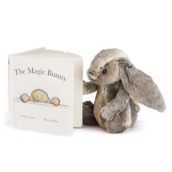 The Magic Bunny Book and Bashful Cottontail Bunny Medium*Jellycat New