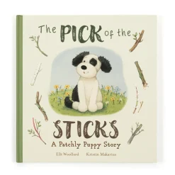 The Pick of the Sticks Book and Bashful Black & Cream Puppy Medium*Jellycat Online