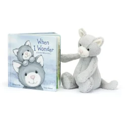 When I Wonder Book and Bashful Grey Kitty Medium*Jellycat Clearance